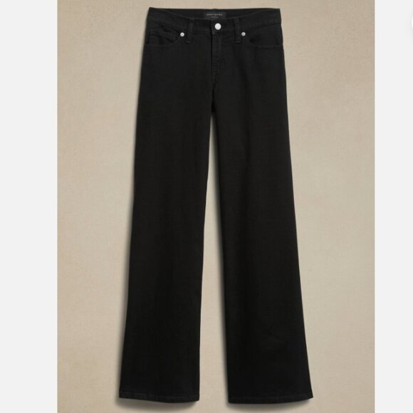 Banana Republic 90's Low Rise Wide Leg Black Wash Jeans Size 26/2 RT$120 NWT Y2k - Picture 4 of 9